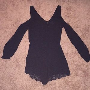 Black Cold Shoulder Romper